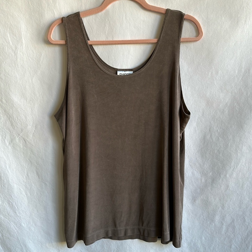 Chico’s Travelers gorgeous taupe tank top, size 3 (XL)